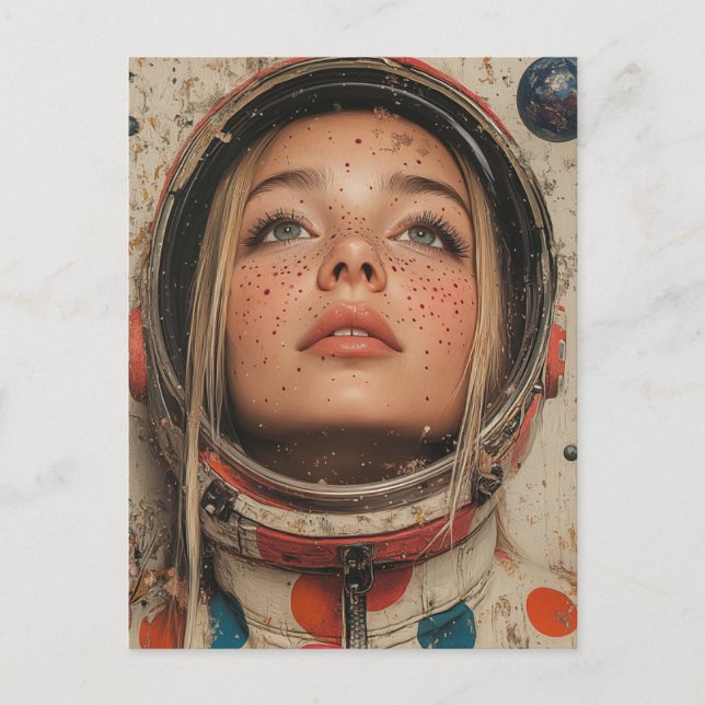 Cartão Postal mulher astronauta (Frente)