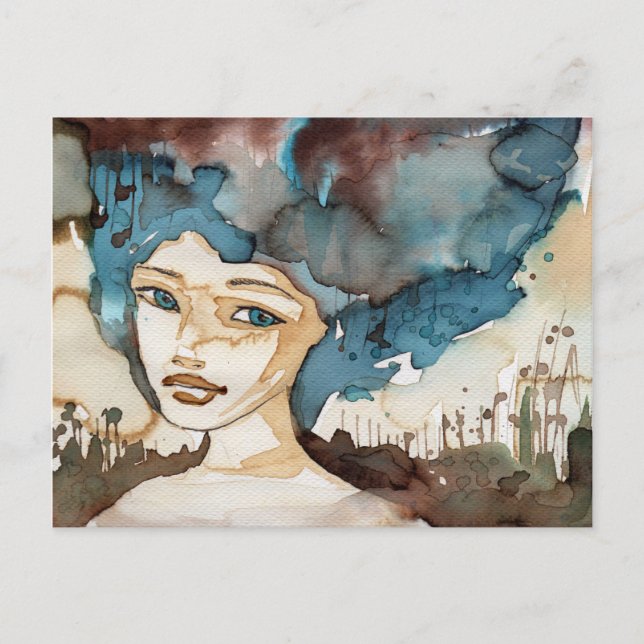 Cartão Postal Mulher Azul (Frente)