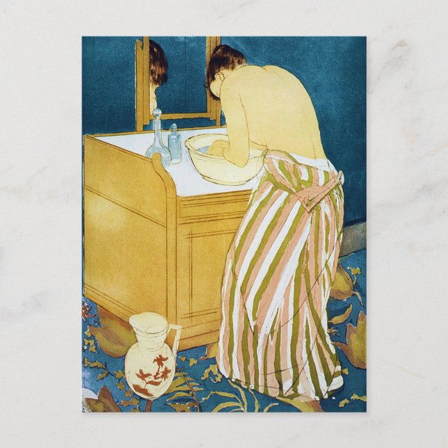 Cartão Postal Mulher Bathing, Mary Cassatt (Frente)
