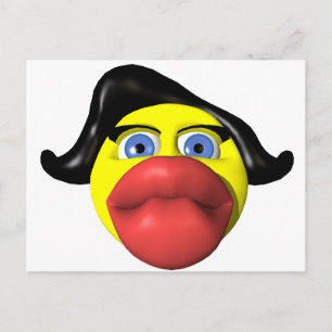 Cartão Postal Mulher beijando amarelo