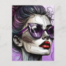Mulher bonita de óculos de sol e óculos de sol rox