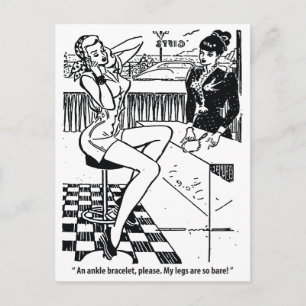 Cartão Postal Mulher bonito no Compro, Humor, Vintage