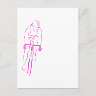 Cartão Postal Mulher-Ciclo rosa