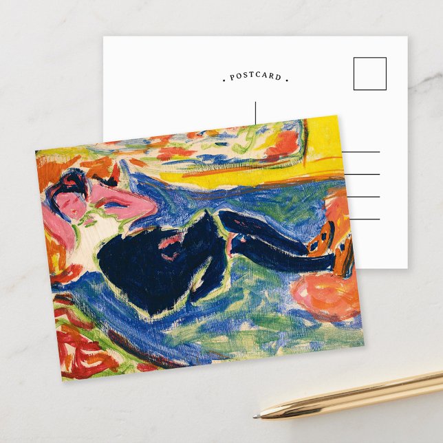 Cartão Postal Mulher com Black Stockings | Ernst Ludwig Kirchner (Criador carregado)