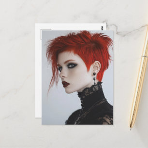 Cartão Postal Mulher Com Cabelo Vermelho