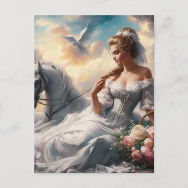 Cartão Postal Mulher com Cavalo (Frente)