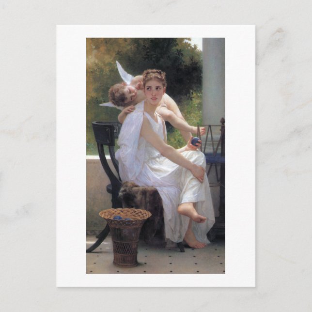 Cartão Postal Mulher com Cupido, Bouguereau (Frente)
