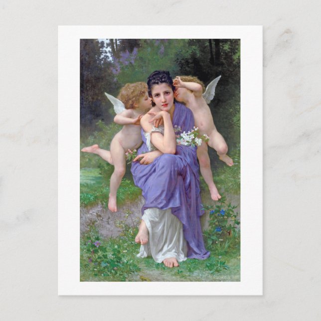 Cartão Postal Mulher com Cupido, Bouguereau (Frente)