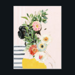 Cartão Postal Mulher com Flores<br><div class="desc">Cresça ao Seu Modo I por Victoria Borges. | 138523GG</div>