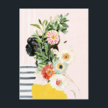 Cartão Postal Mulher com Flores<br><div class="desc">Cresça ao Seu Modo I por Victoria Borges. | 138523GG</div>