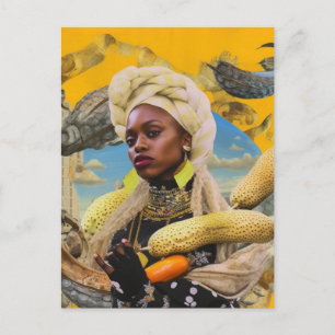 Cartão Postal Mulher Com Frutas Exóticas