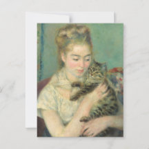 Mulher com gato por arte impressionista renoir