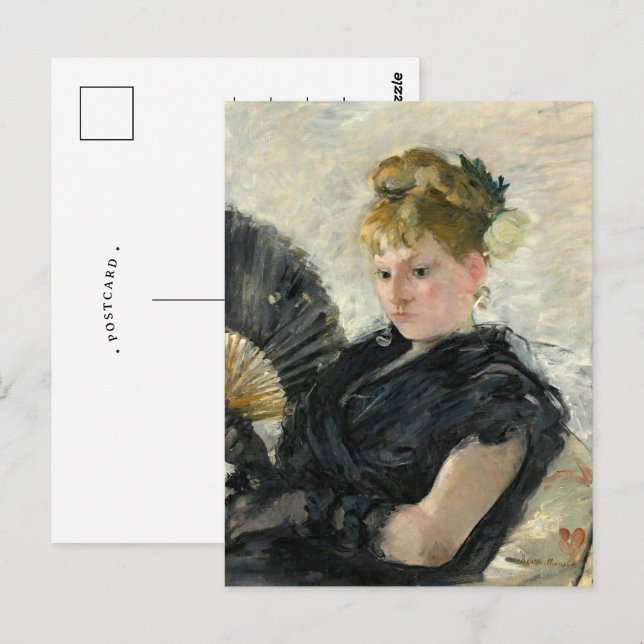 Cartão Postal Mulher Com Leque | Berthe Morisot (Frente/Verso)