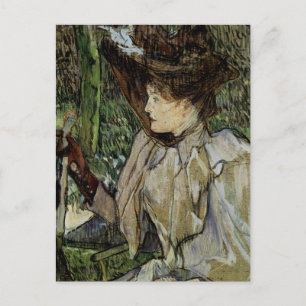 Cartão Postal Mulher com luvas por Toulouse-Lautrec