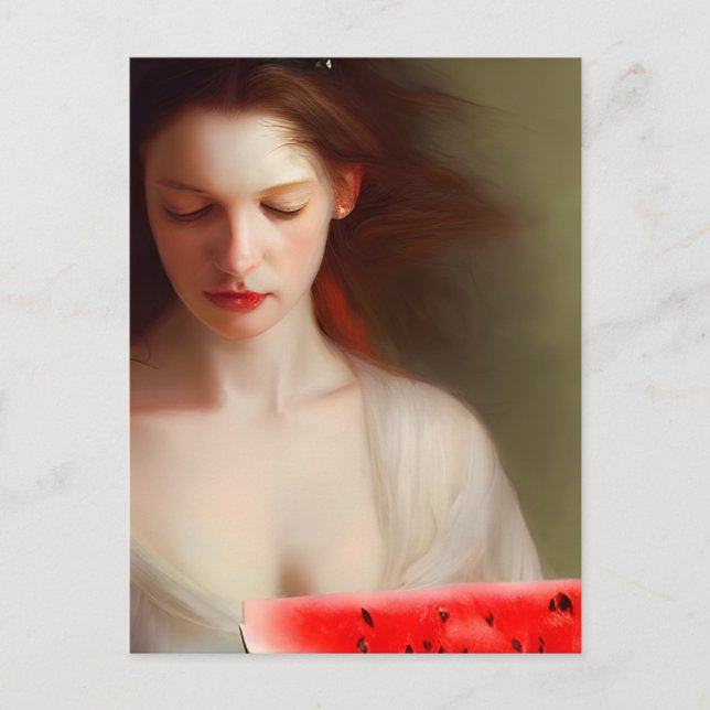 Cartão Postal Mulher Com Melancia (Frente)