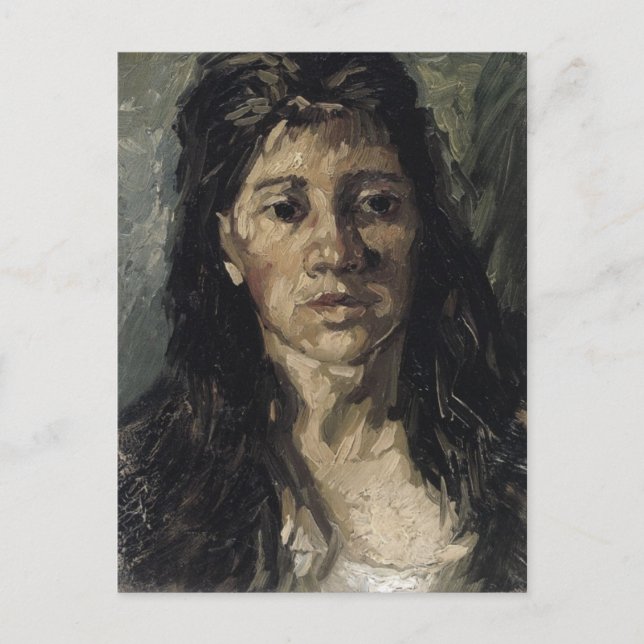 Cartão Postal Mulher com o cabelo Loose Van Gogh Fine Art (Frente)