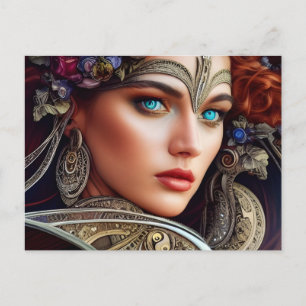 Cartão Postal Mulher com olhos azuis