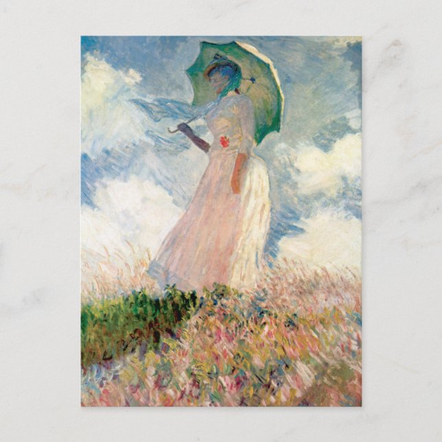Cartão Postal Mulher com Parasol - Claude Monet (Frente)