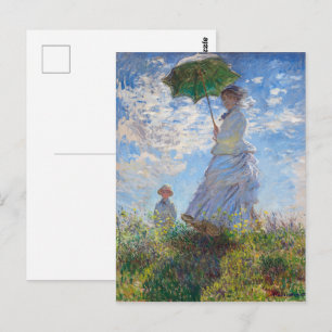 Cartão Postal Mulher com um Guarda-Sol   Monet  