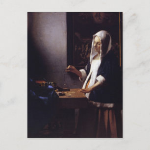 Cartão Postal Mulher com um Saldo