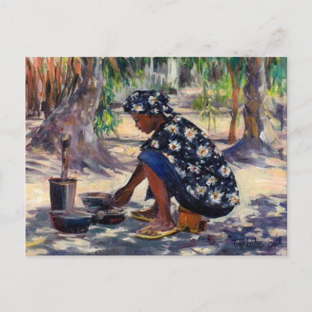 Cartão Postal Mulher Cozinhando 2004 (Frente)