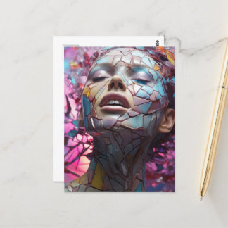 Cartão Postal Mulher da Borboleta Mosaica