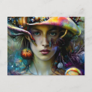 Cartão Postal Mulher da Mushroom Fantasy