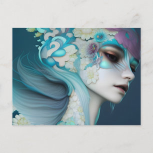 Cartão Postal Mulher das Flores