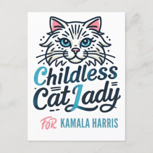 Cartão Postal Mulher de gatos infantis para Kamala Harris