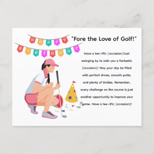 Cartão Postal Mulher de golfe joga golfe