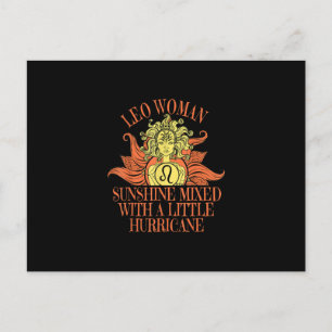 Cartão Postal Mulher de Leão Signo do Zodíaco Julho Agosto Anive