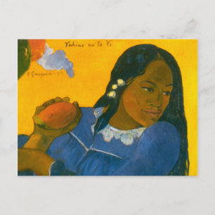 Cartão Postal Mulher de Paul Gauguin com manga (1892)