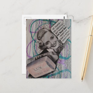 Cartão Postal Mulher de Sabonete Colagem