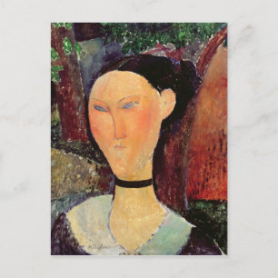 Cartão Postal Mulher de Velvet Neckband, c.1915