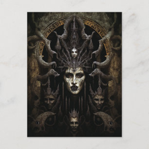 Cartão Postal Mulher Demon Monster Horror Art