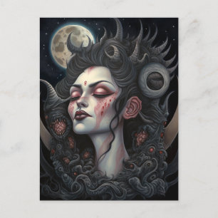 Cartão Postal Mulher demônio: Rainha Dark Fantasy Art