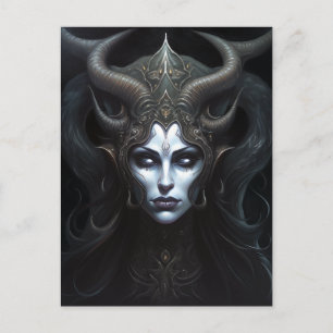 Cartão Postal Mulher demônio: Rainha Dark Fantasy Art