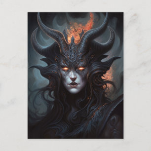 Cartão Postal Mulher demônio: Rainha Dark Fantasy Art