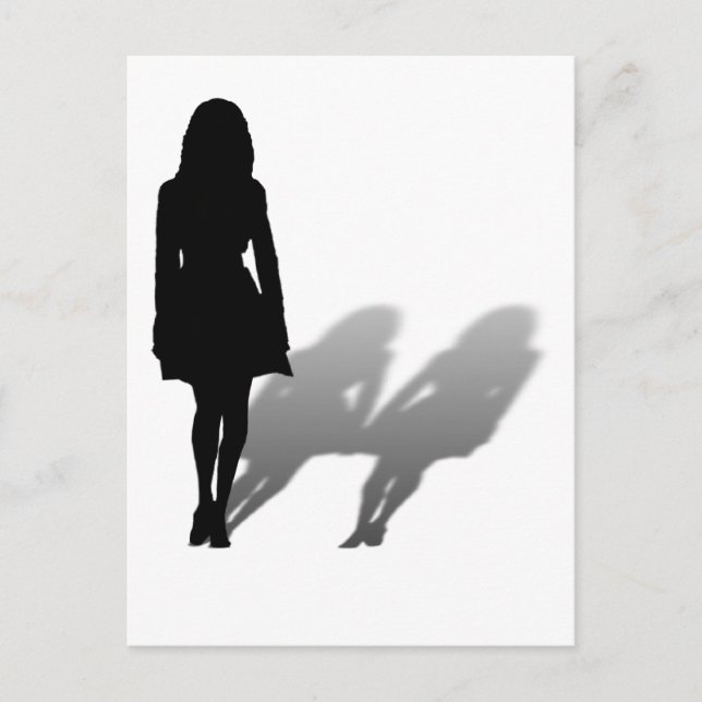 Cartão Postal Mulher desaparecida Silhouette (Frente)