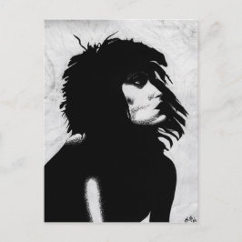 Cartão Postal Mulher Deusa Gótica Ícone de Retrato Arte da Moda