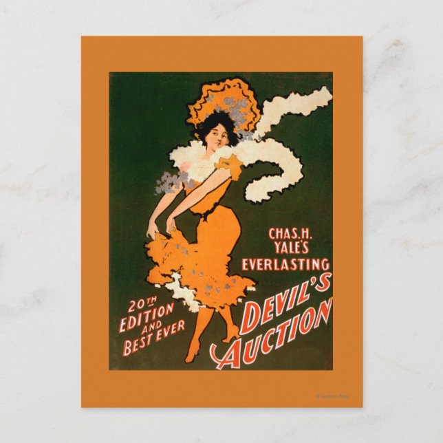 Cartão Postal Mulher do Leilão do Diabo no Teatro de Figuras (Frente)