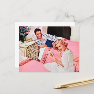 Cartão Postal mulher do retro vintage fofo