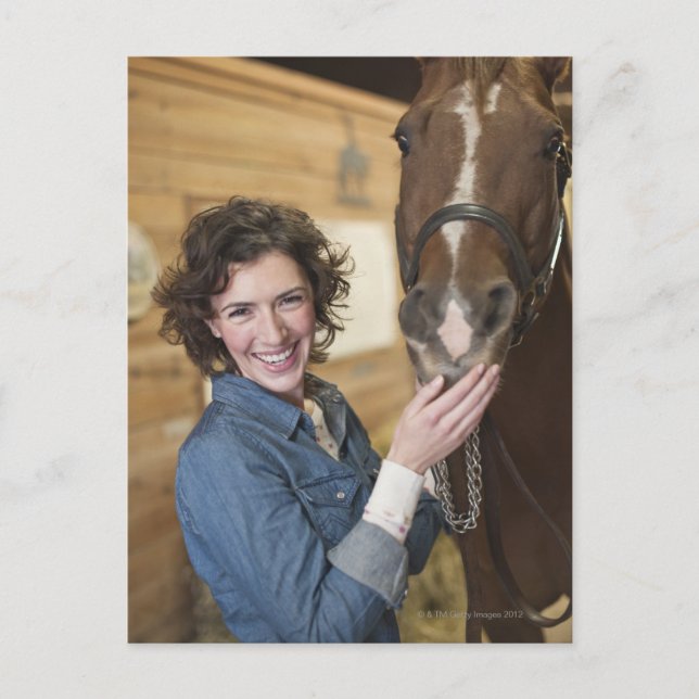 Cartão Postal Mulher e cavalo (Frente)