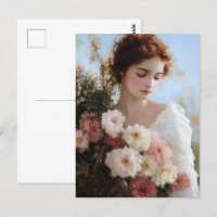 Mulher Elegante com pintura de flores