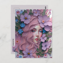 Mulher em flores pastel, Posto