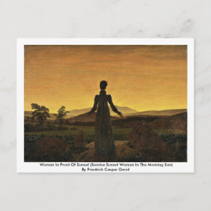 Cartão Postal Mulher Em Frente Ao Sol
