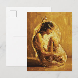 Cartão Postal Mulher em Plástico – Pintura a Óleo