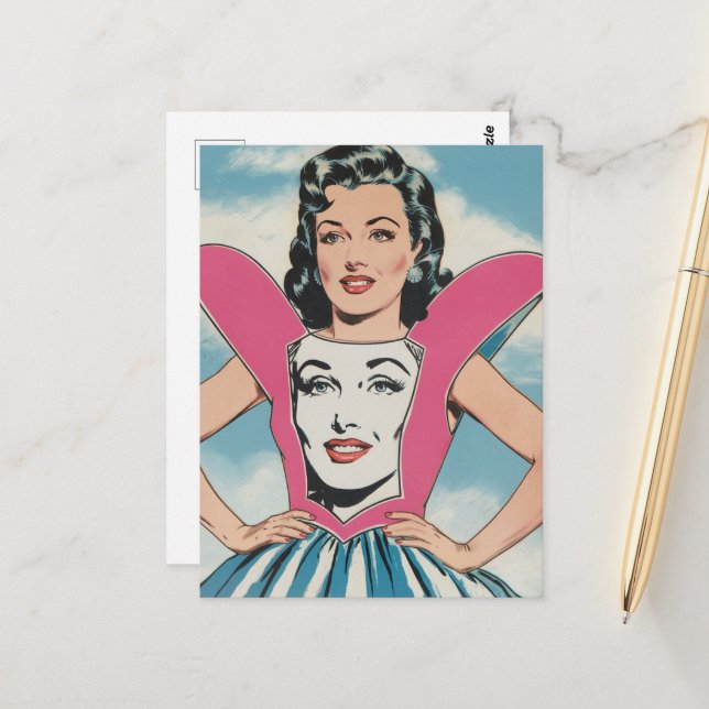 Cartão Postal Mulher em vestida único (Frente/Verso In Situ)