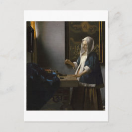 Cartão Postal Mulher Equilibra Johannes Vermeer