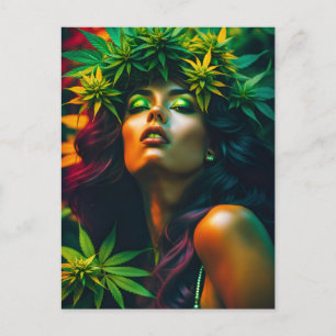Cartão Postal Mulher Erva Bonita